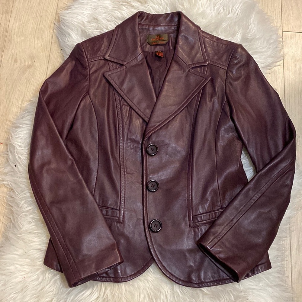 Danier Purple Leather Jacket